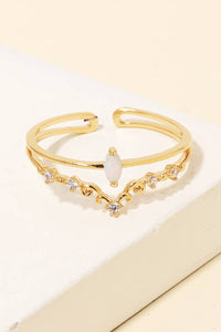 Opal Rhinestone Ring