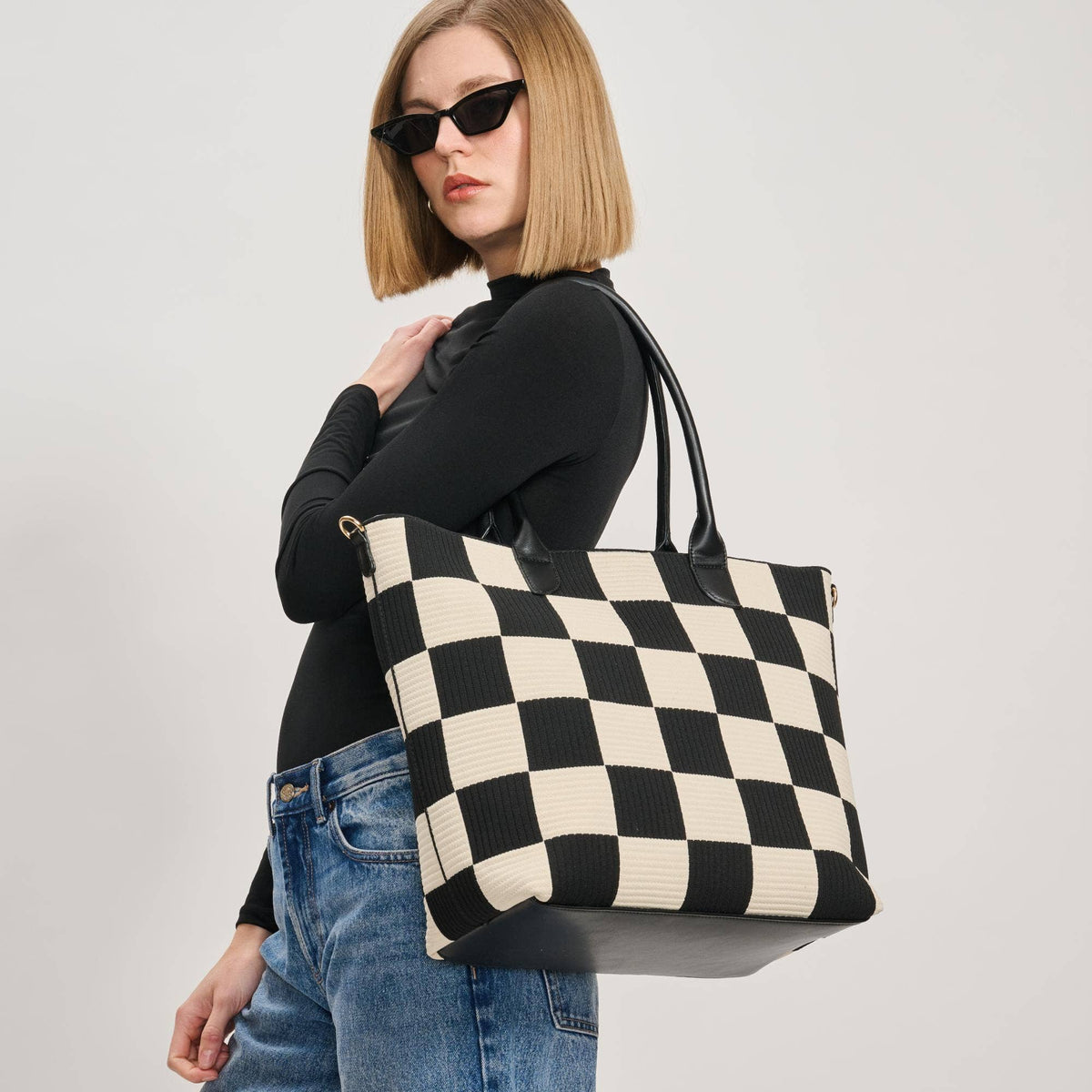 Betty Checkered Tote Bag