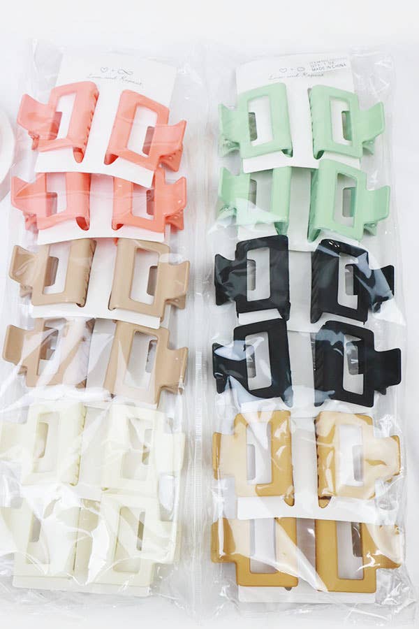 Small Matte Rectangle Claw Clip