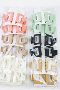 Small Matte Rectangle Claw Clip