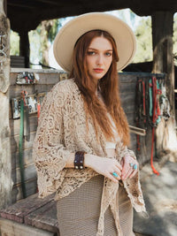 Petal Crochet Kimono Wrap