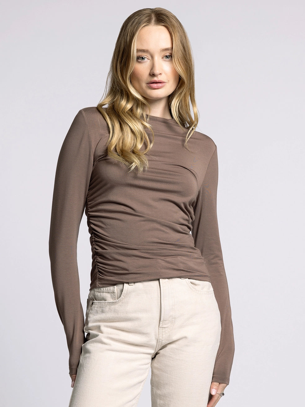 Rose Ruched Side Top