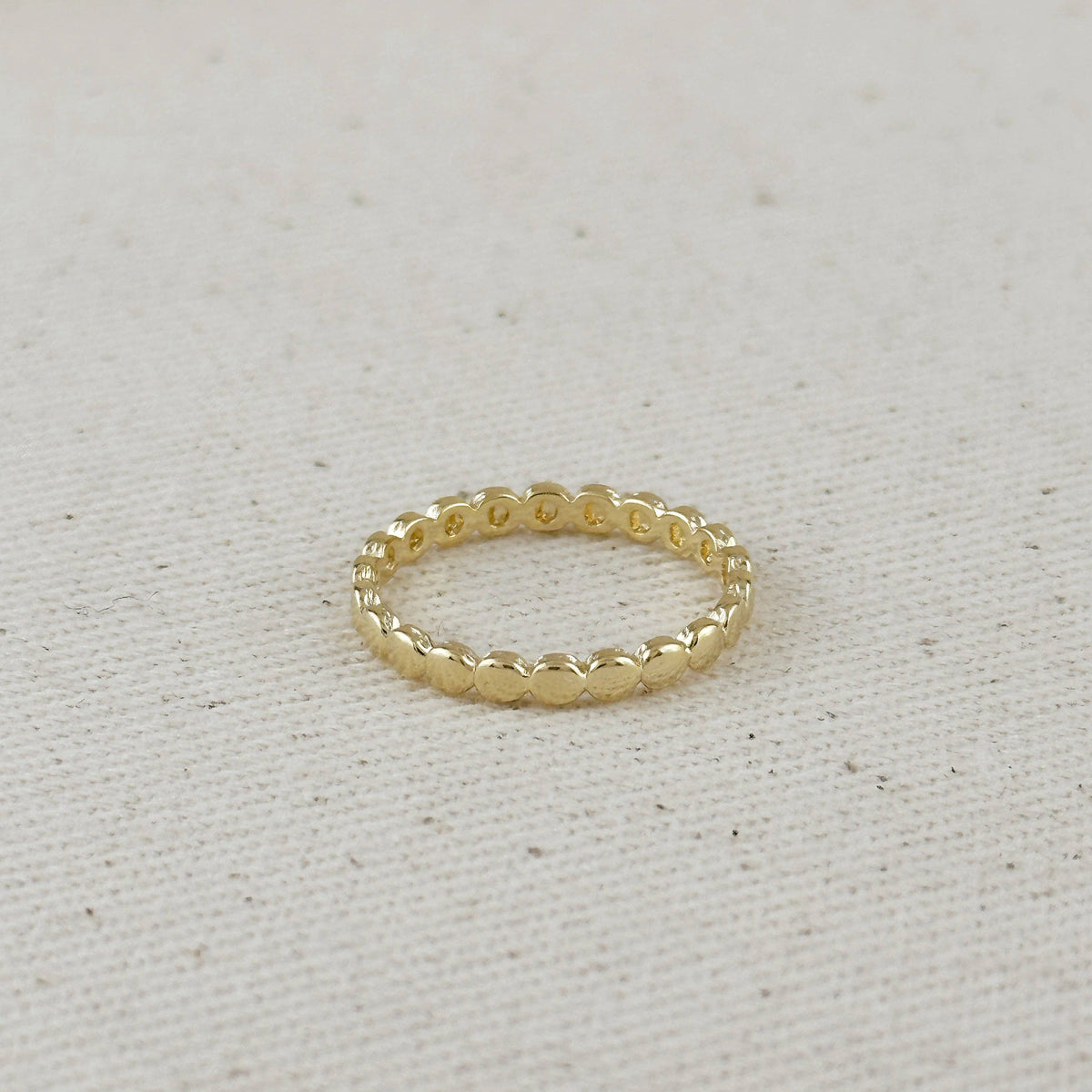 Flat Beaded Band Ring Gold Filled