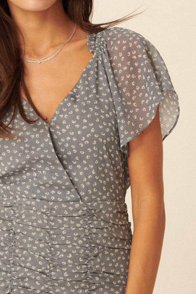 Chloe Tiered Ruched Mini Dress