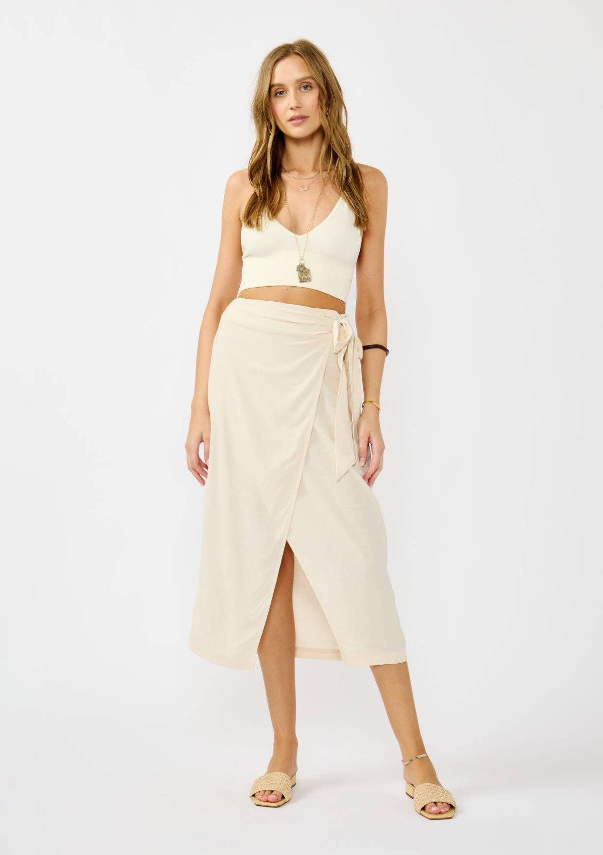 Cabana Wrap Midi Skirt