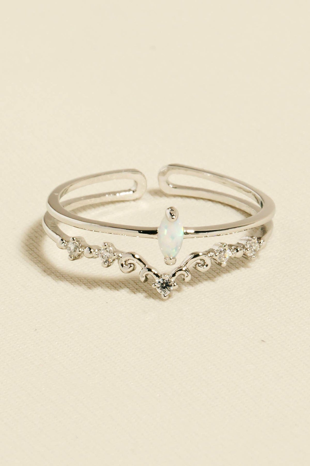 Opal Rhinestone Ring