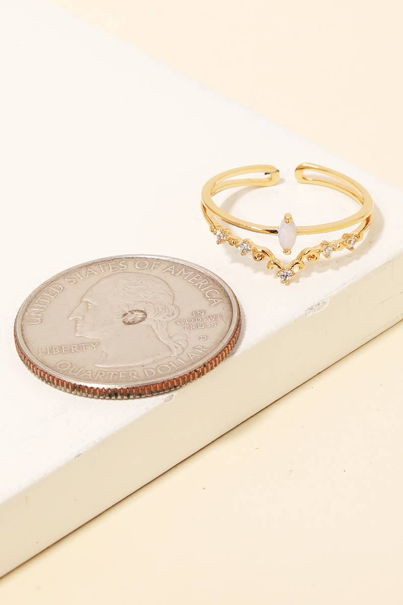 Opal Rhinestone Ring