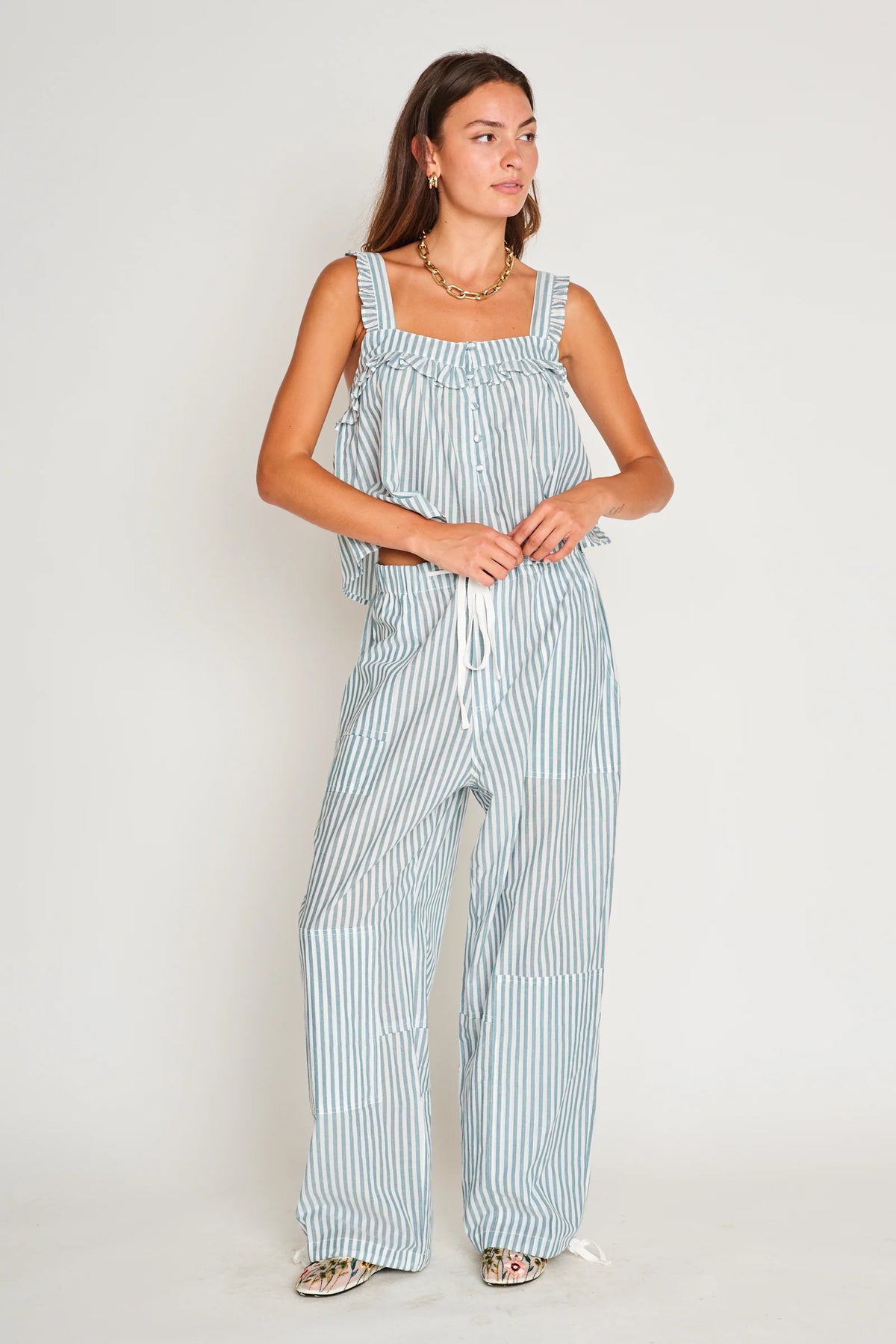 Striped Parachute Pants
