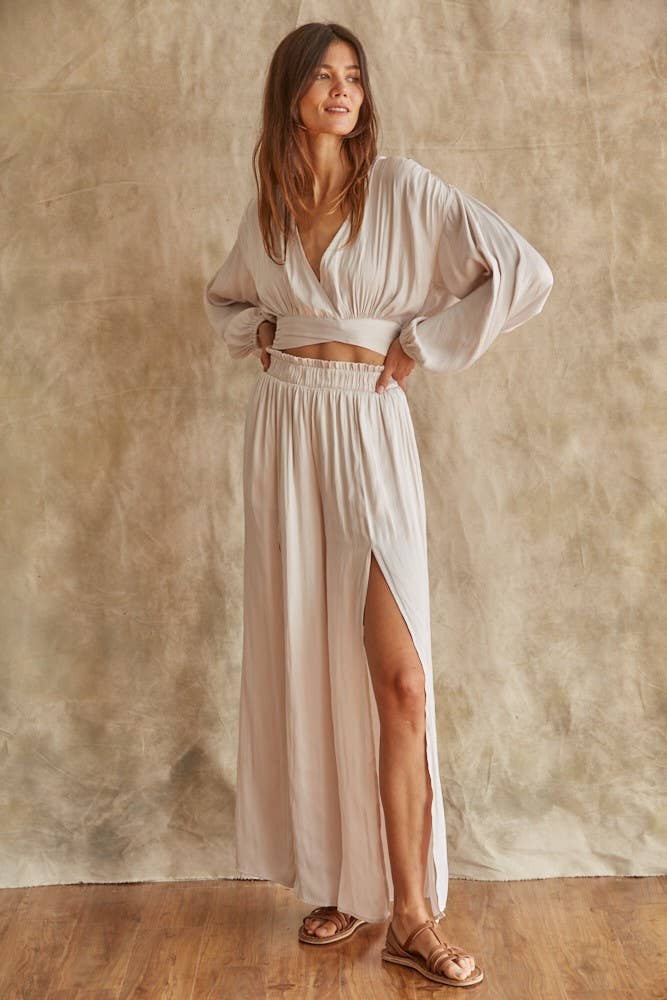 Jenna Satin High Waisted Trousers