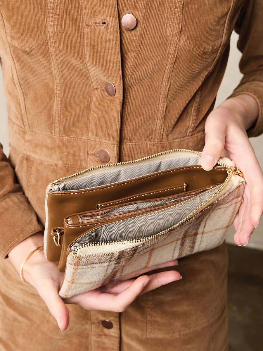Riley Plaid Wristlet
