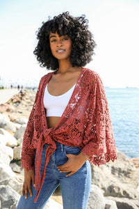 Petal Crochet Kimono Wrap