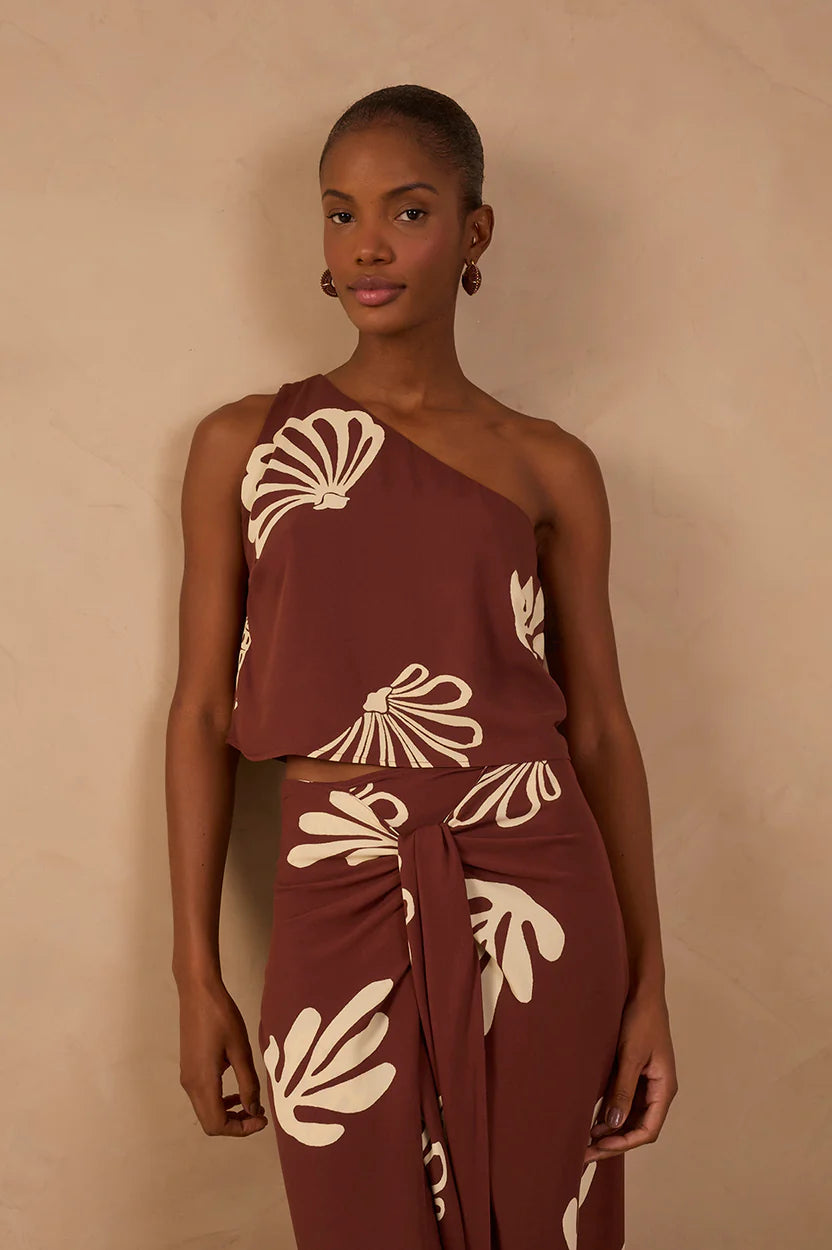 Maritime One-Shoulder Crop Top