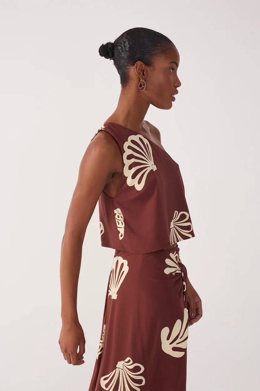 Maritime One-Shoulder Crop Top