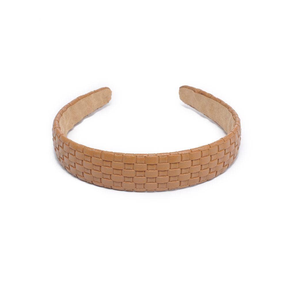 Embossed Woven Vegan Leather Headband