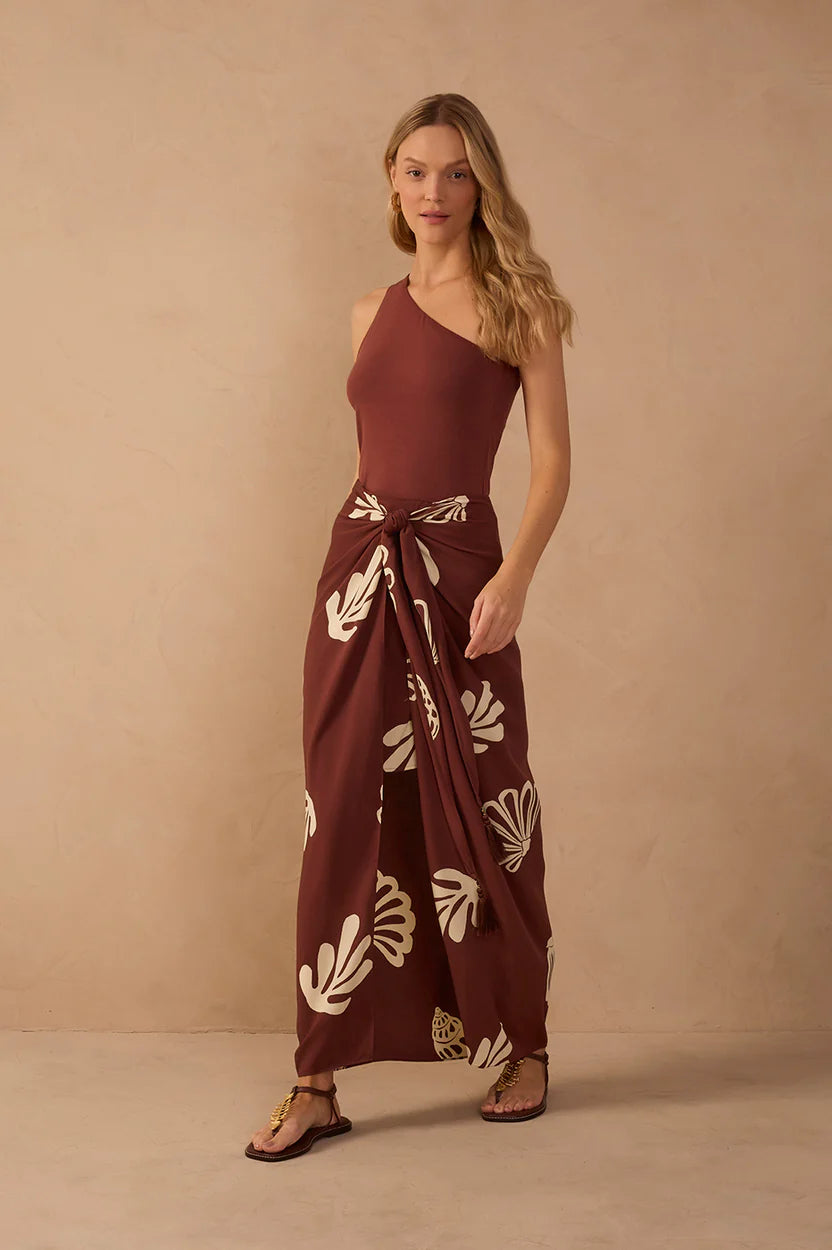Maritime Front Knot Maxi Skirt