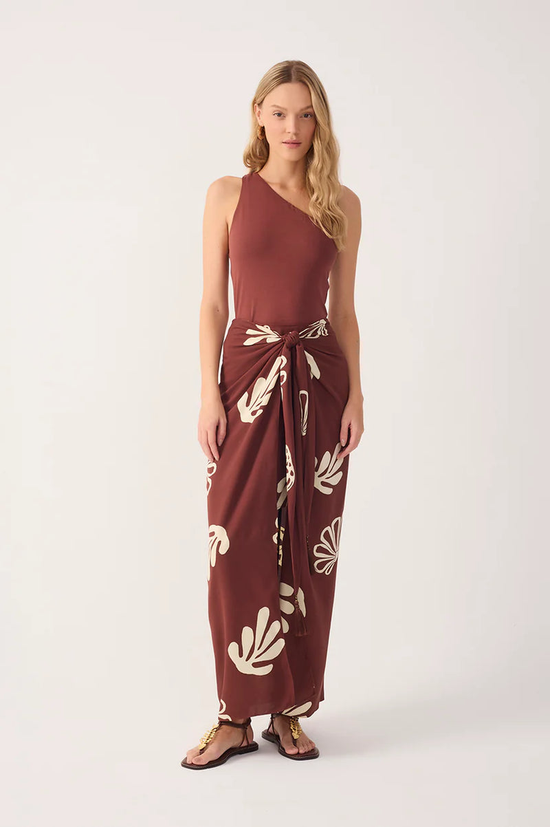 Maritime Front Knot Maxi Skirt