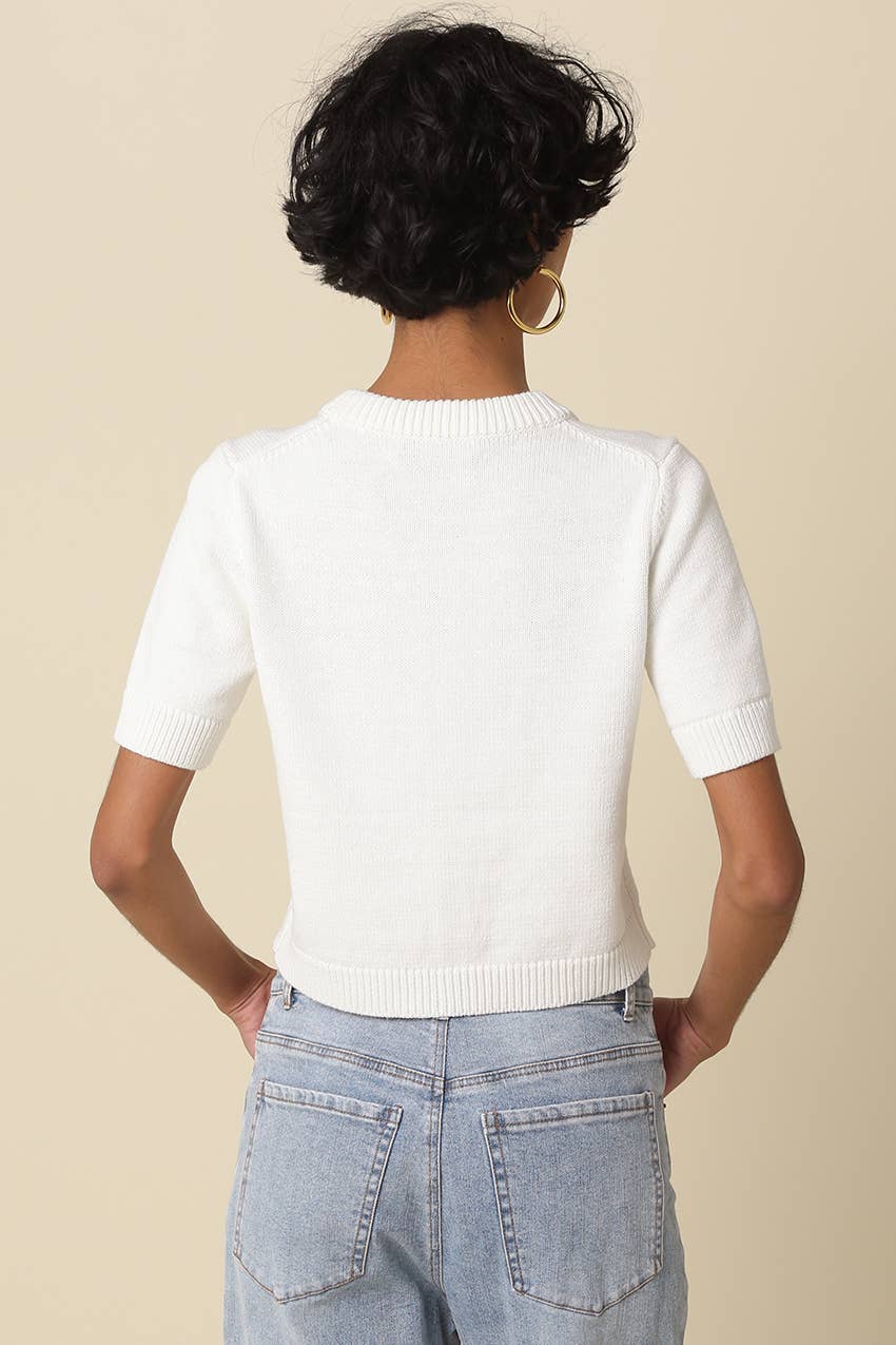 Leia Short Sleeve Knit Top