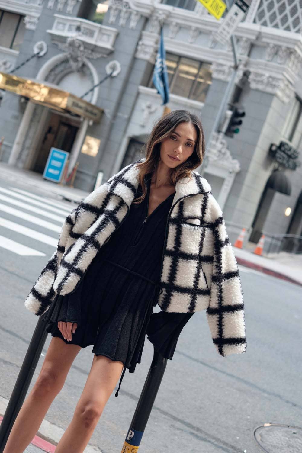 Check-Print Fleece Jacket