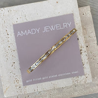 Clear Glass Bangle Gold Plated