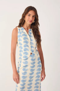 Aquarium Sleeveless Linen Vest