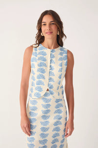 Aquarium Sleeveless Linen Vest