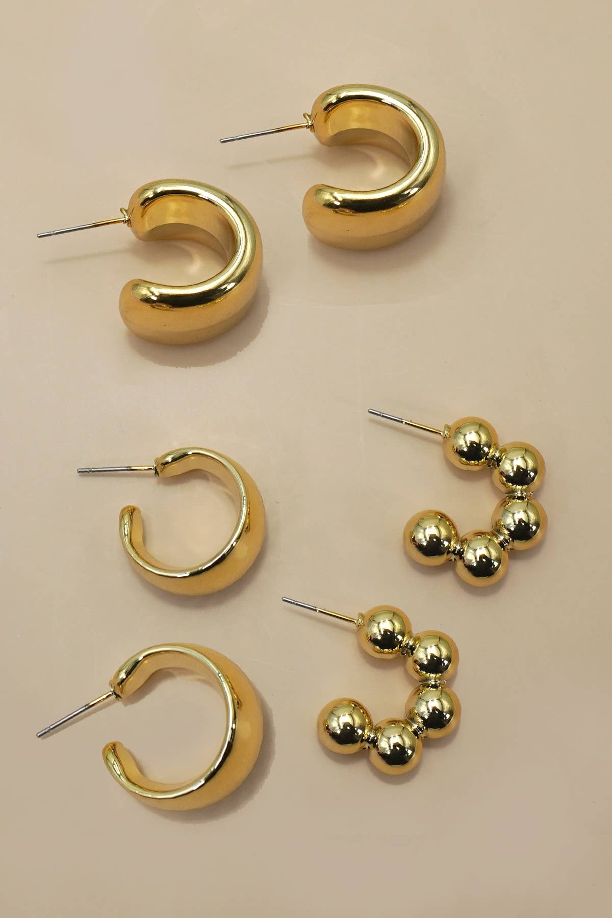 Classic Chunky Hoop Earring Trio