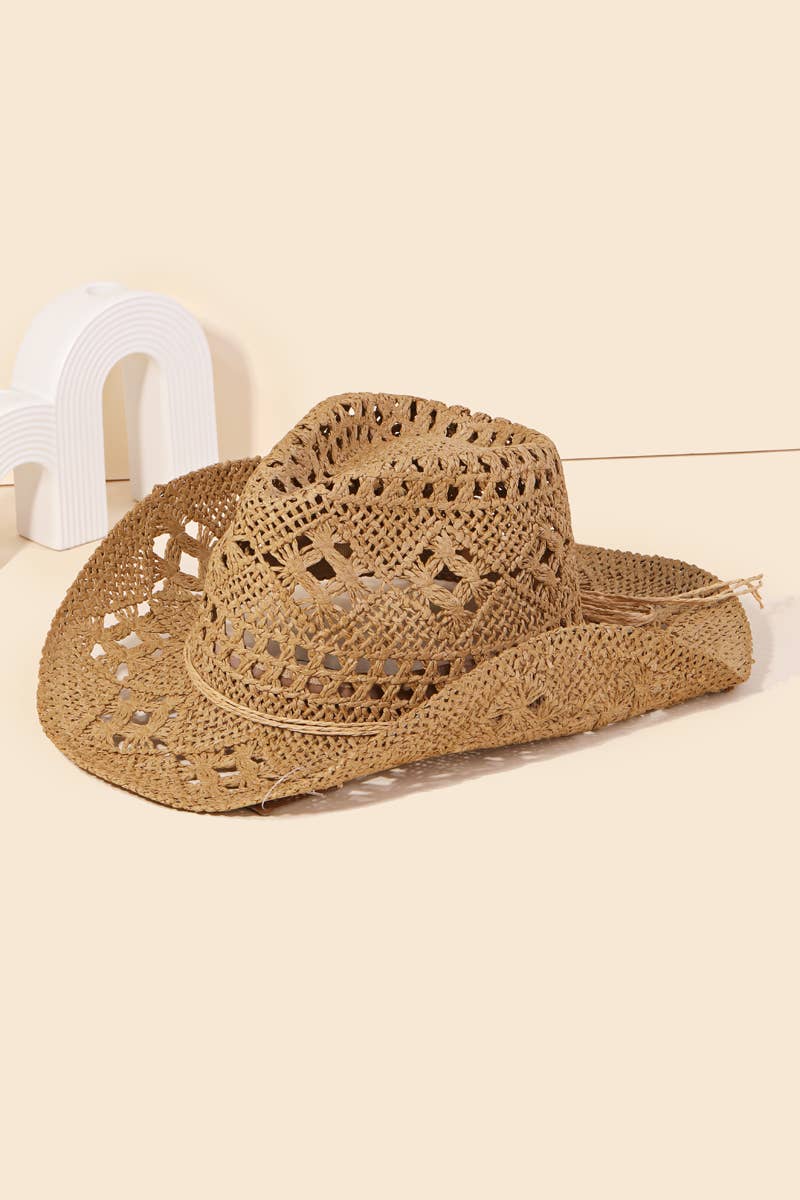 Straw Braided Cowboy Sun Hat