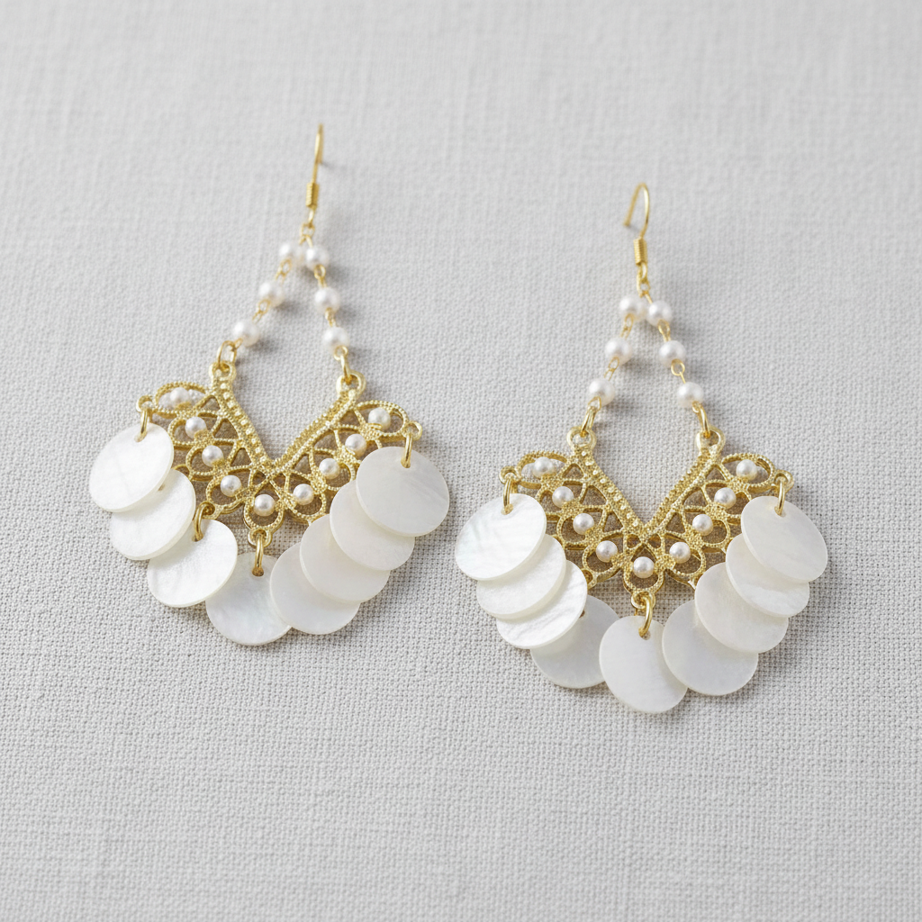 Vintage Shell Tassel Earrings