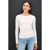 Sophia Boat Neck Ruched Top