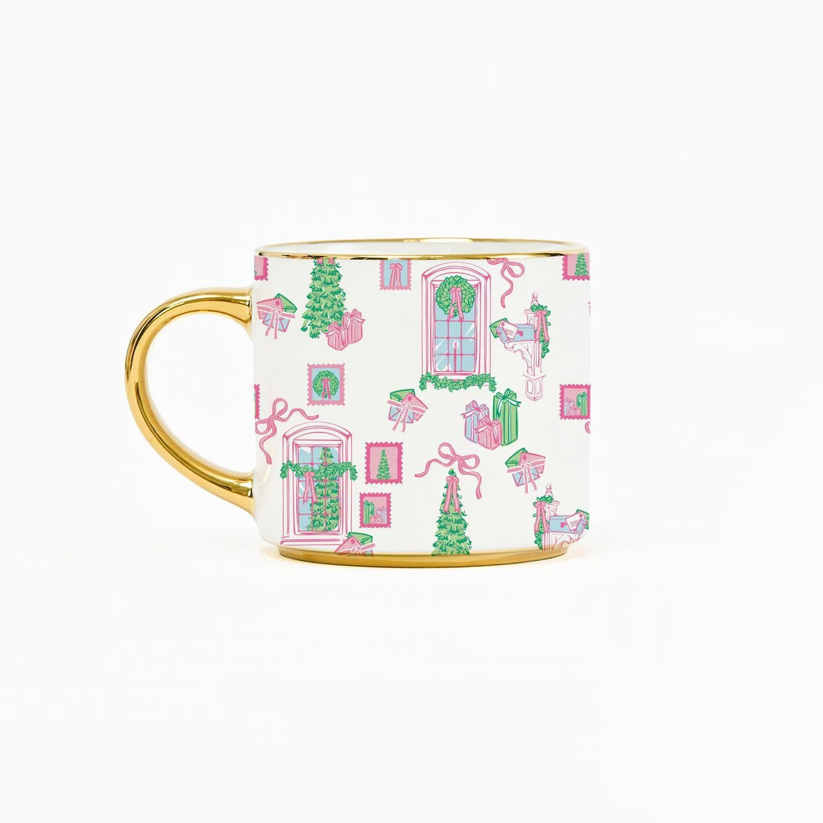 Holiday Cafe Mug- Christmas Cottage