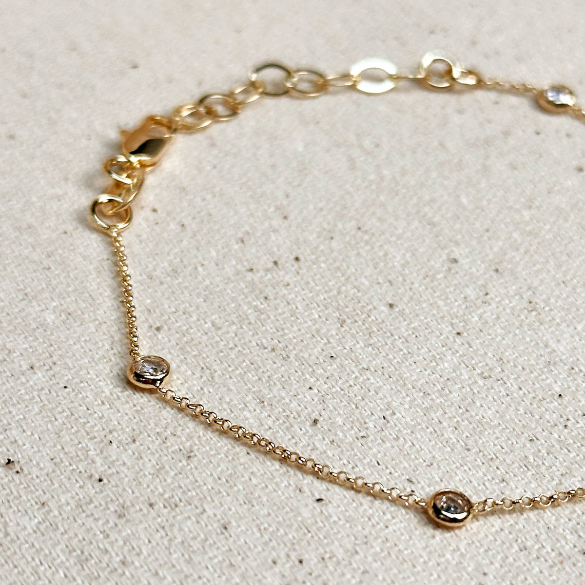 Bezel Bracelet Gold Filled