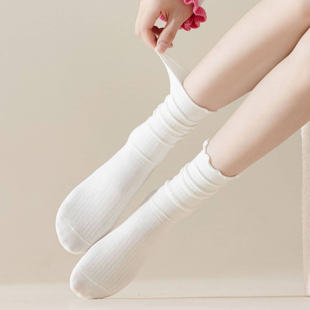 Mid Calf Frilly Sock