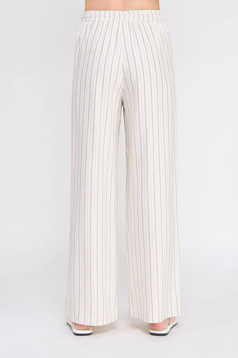 Brady Striped Elastic Tie Waist Pants
