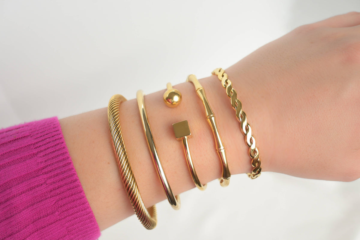 Gold Cuff Bangle Bracelets