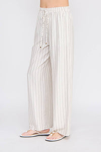 Brady Striped Elastic Tie Waist Pants