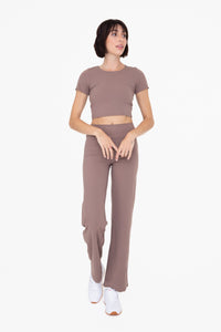 Tori Cropped Tee - Taupe