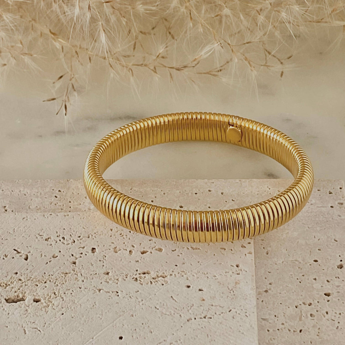 Stretch Bangle Bracelet Gold Plated