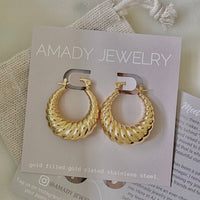 Croissant Hoop Earrings Gold Plated