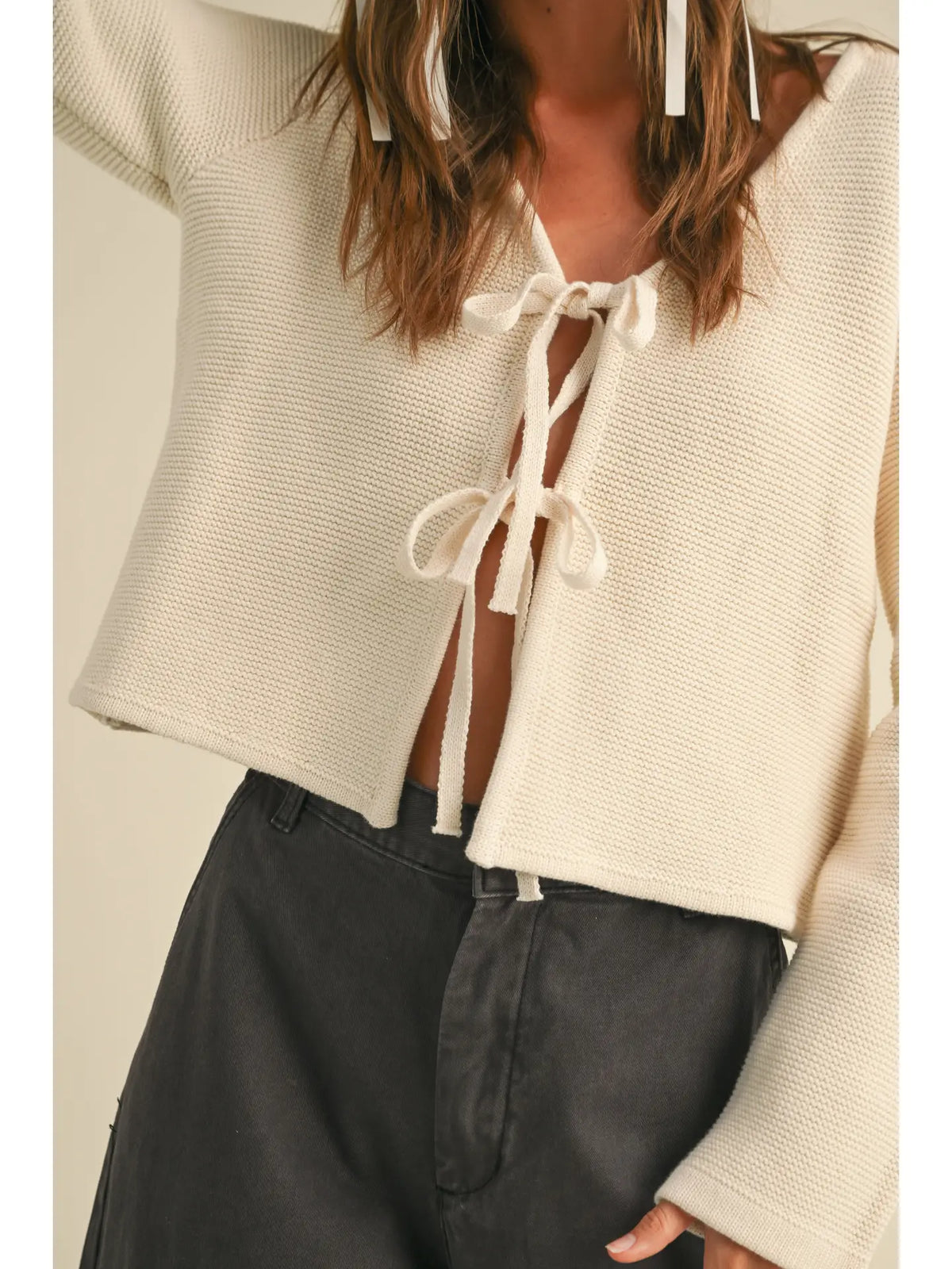 Zoey Knitted Tie Front Cardigan