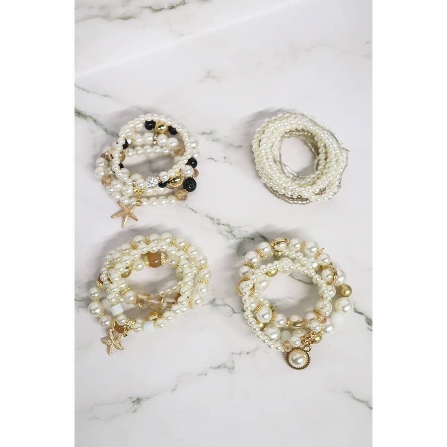 Pearl Stackable Beaded Bracelet