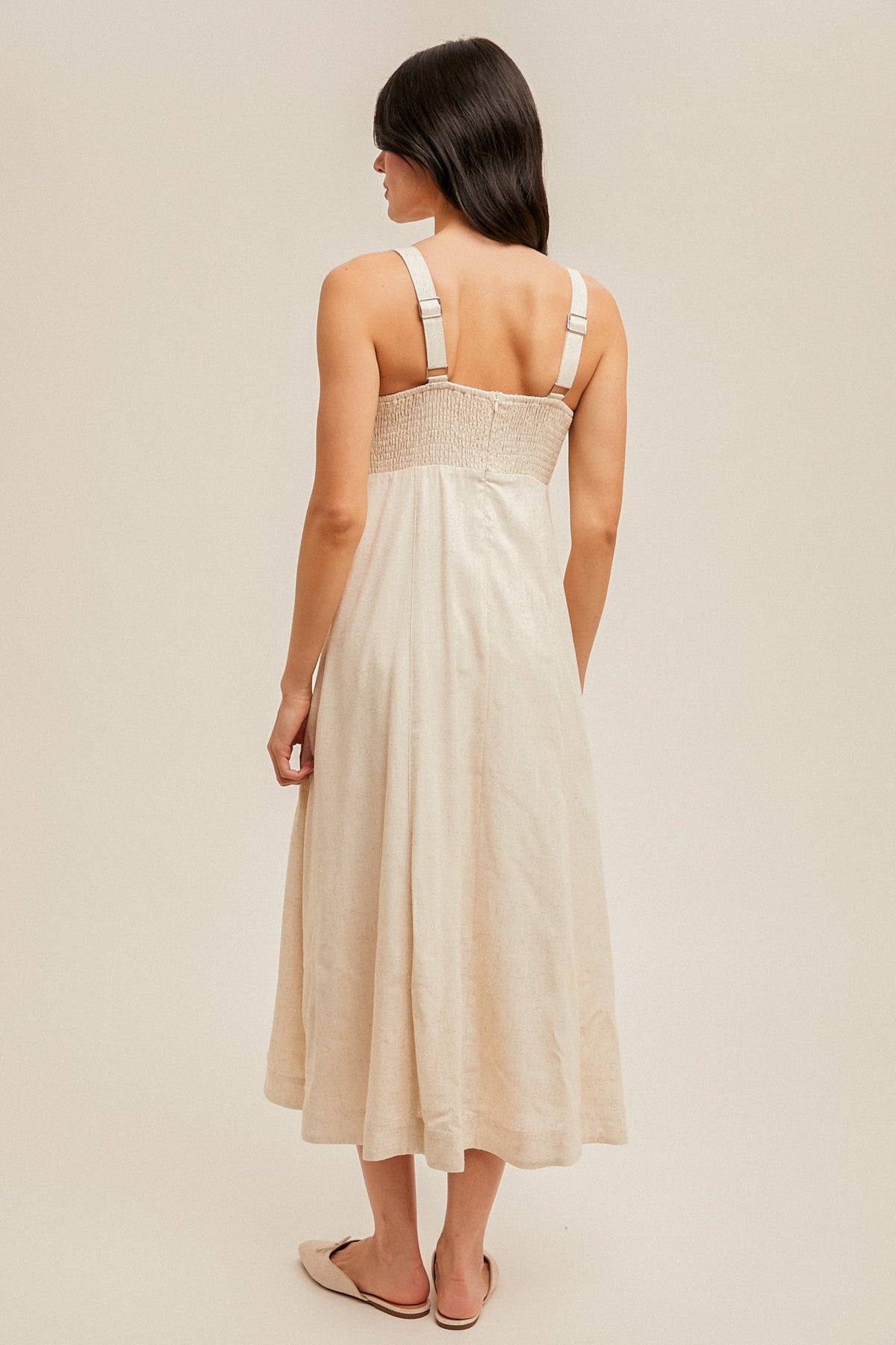 Bella Linen Midi Dress