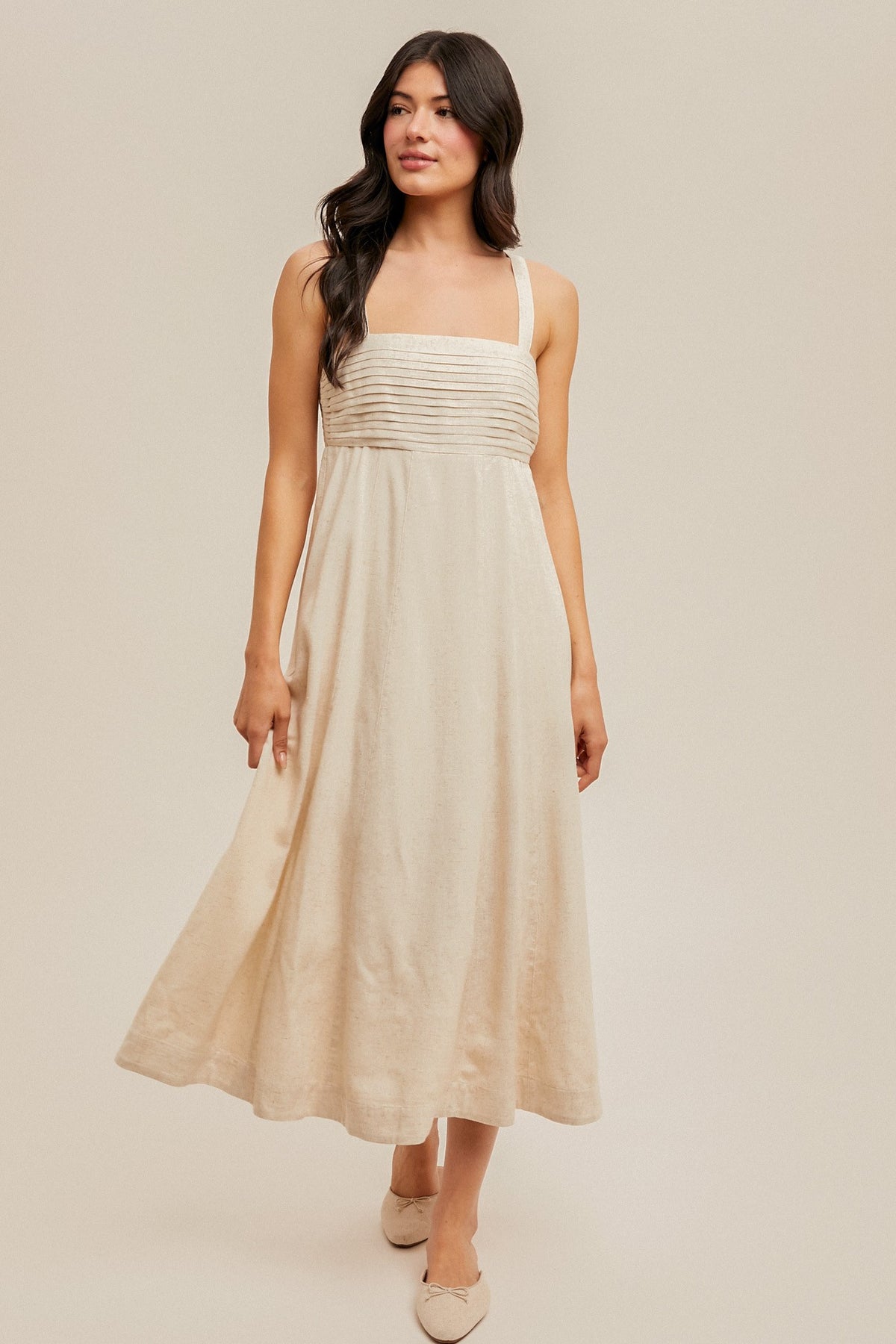 Bella Linen Midi Dress