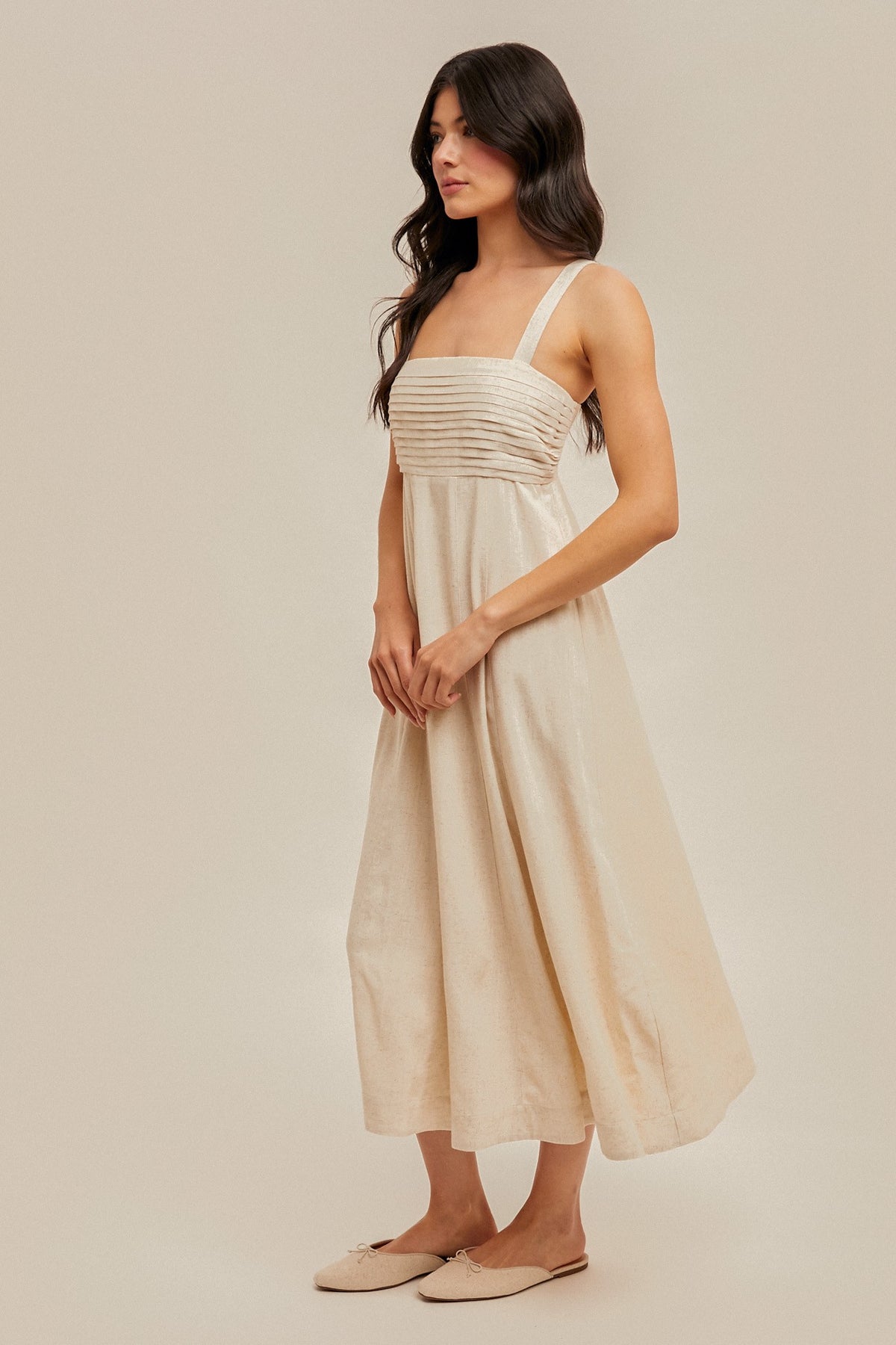 Bella Linen Midi Dress