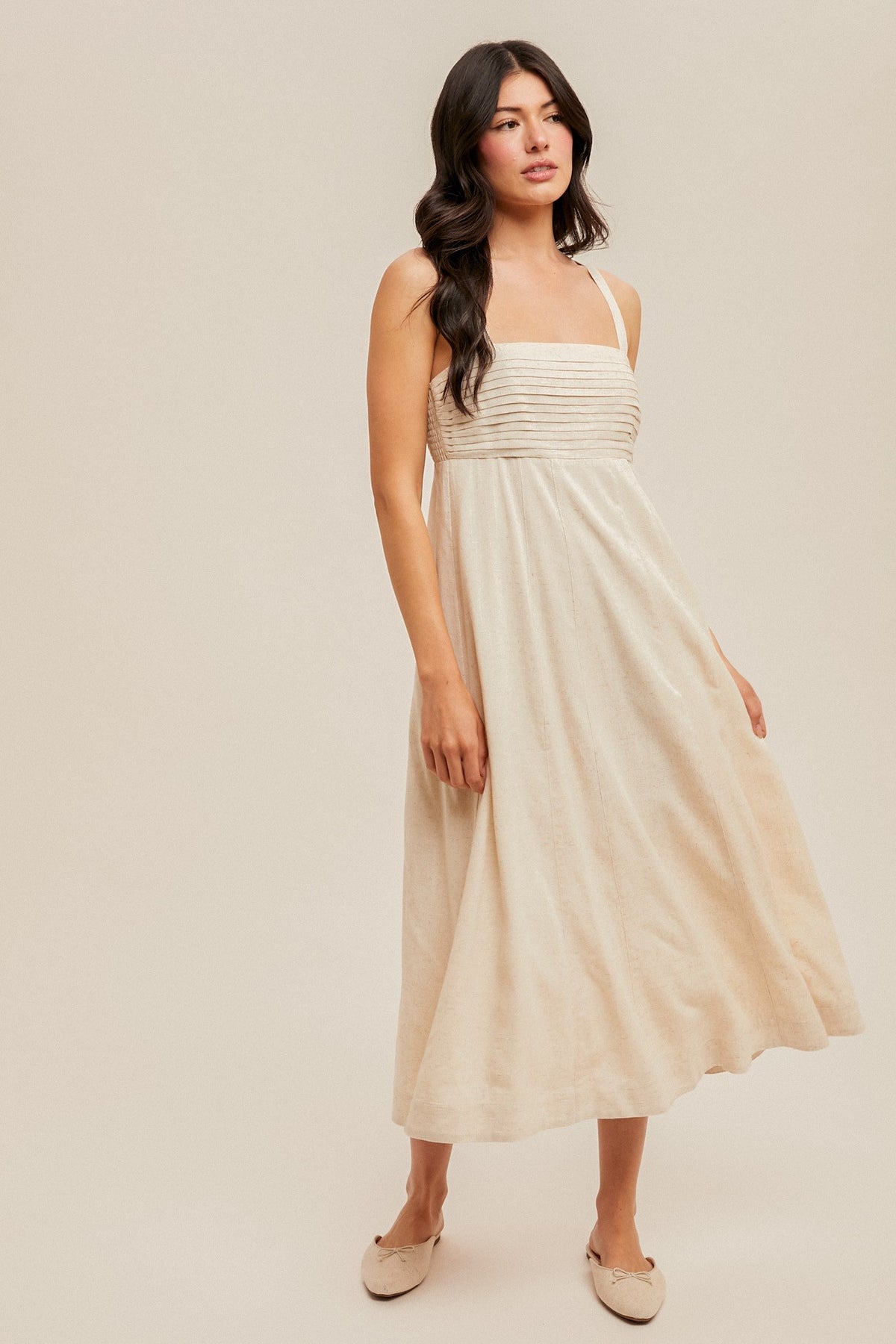Bella Linen Midi Dress