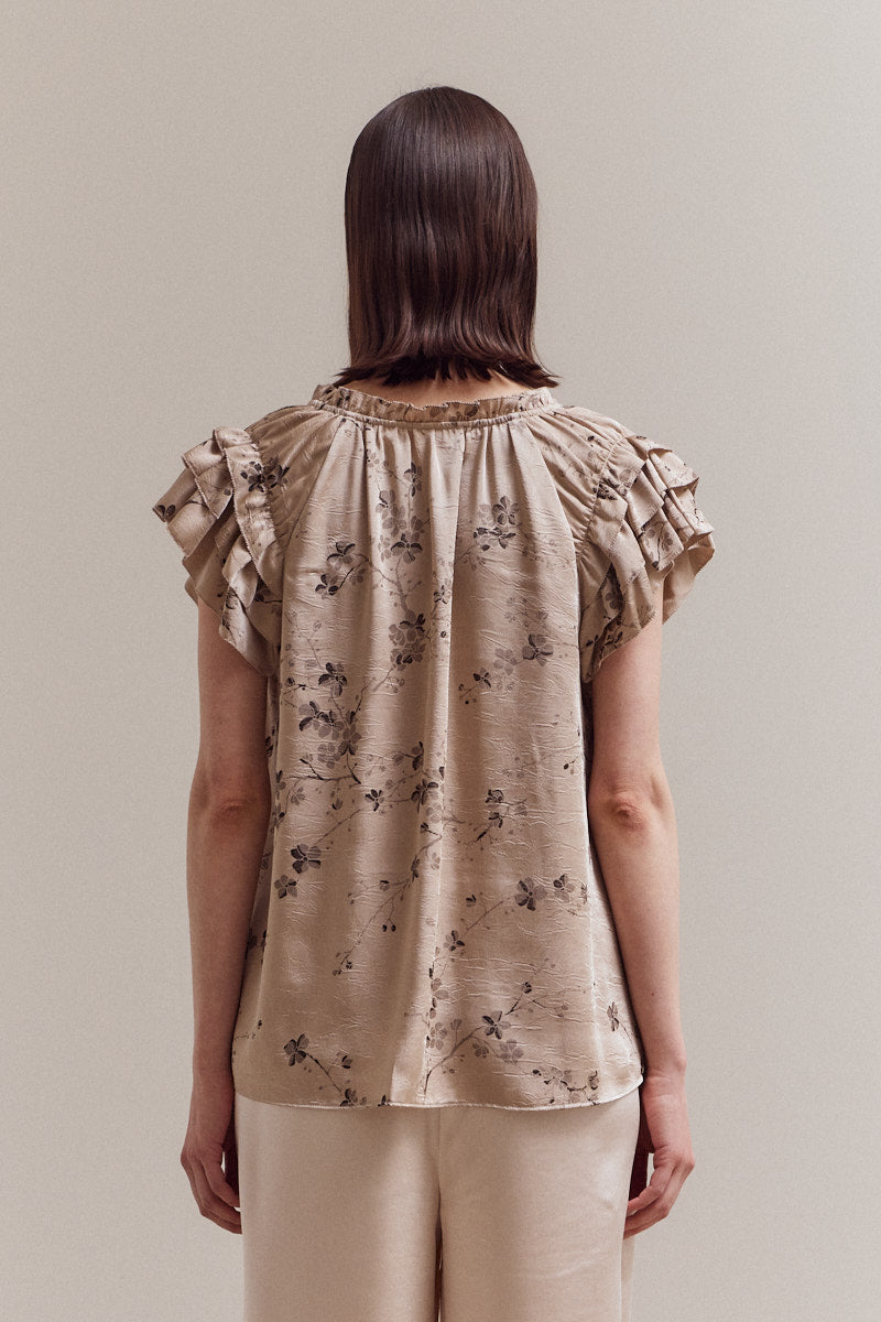 Perry Ruffle Sleeve Blouse