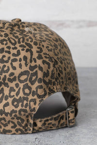 Leopard Distressed Cotton Baseball Cap