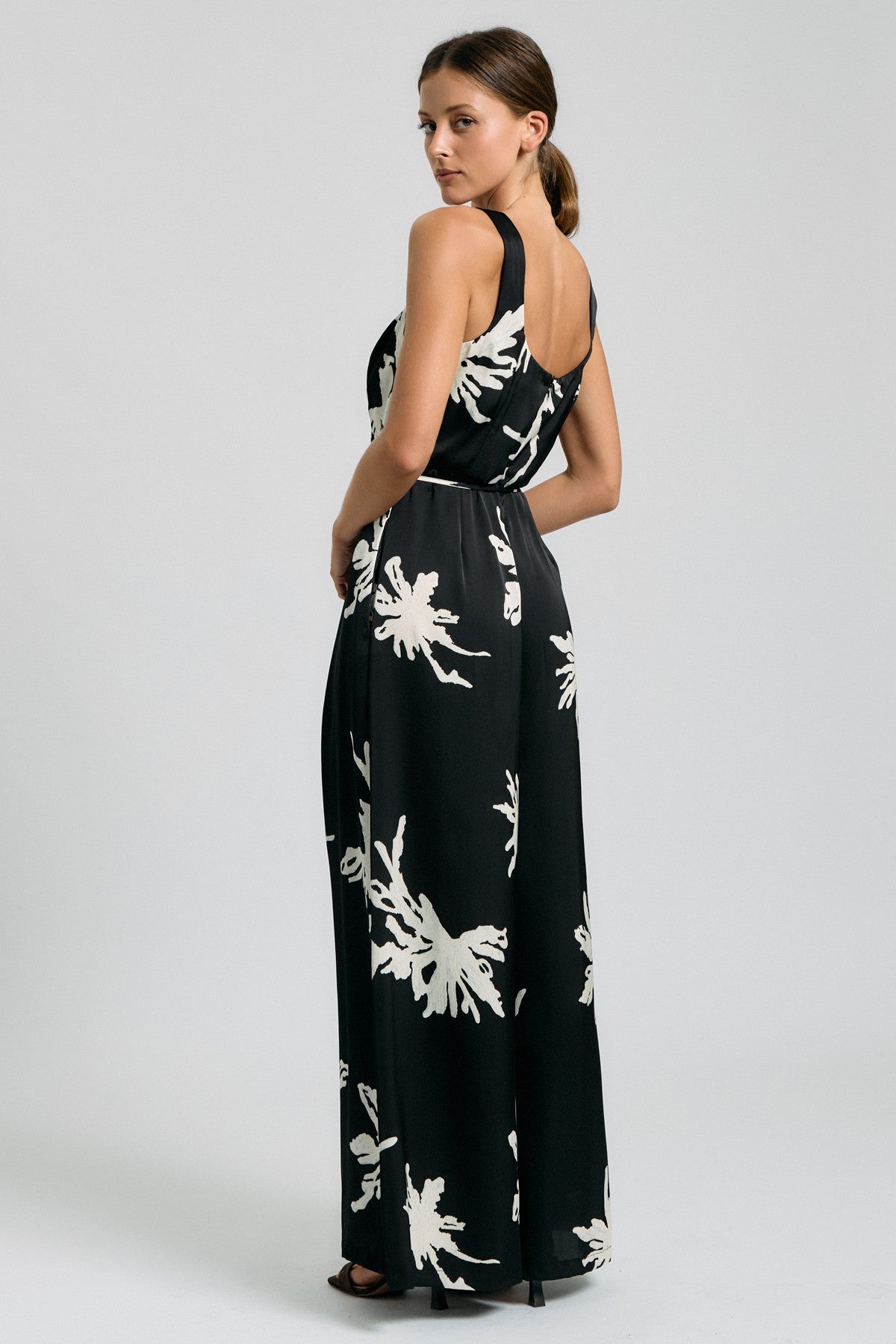 Floral Belted Wide Leg Jumpsuit
