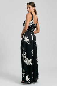 Floral Belted Wide Leg Jumpsuit