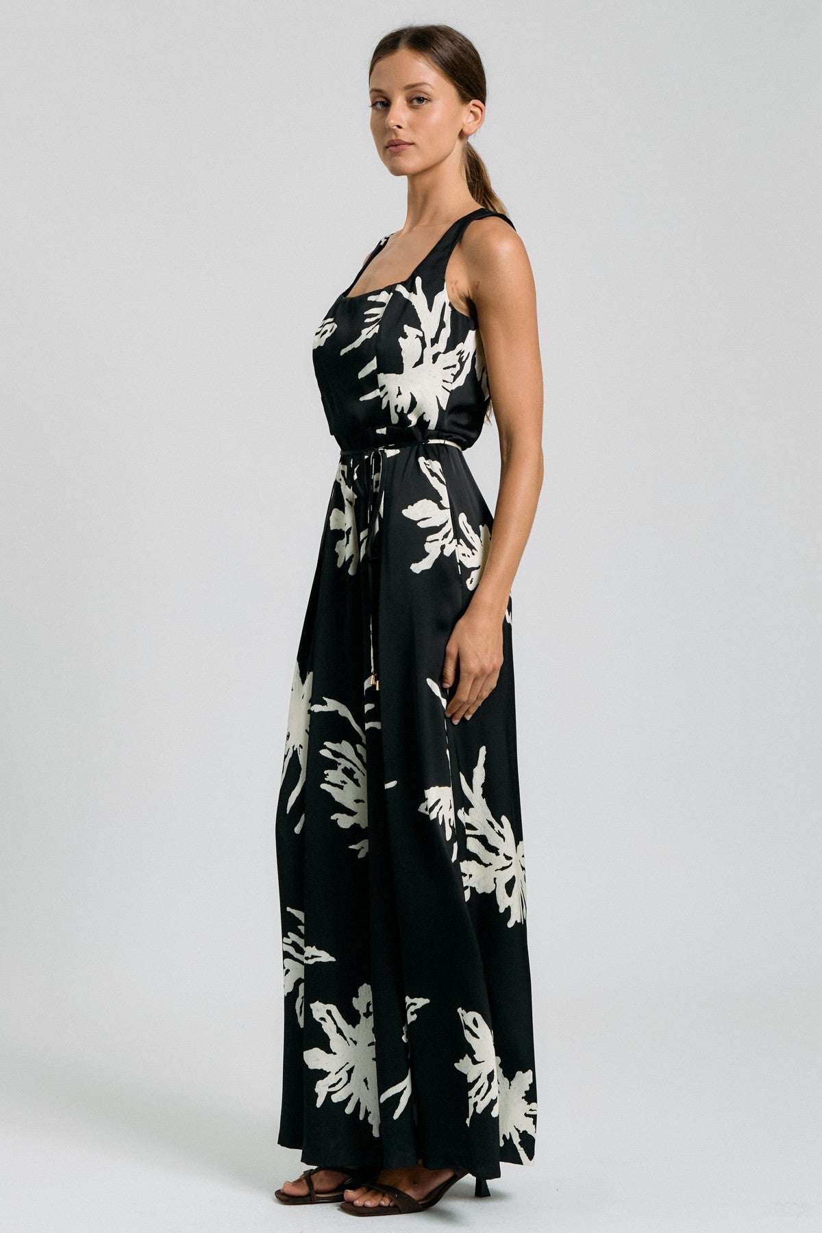 Floral Belted Wide Leg Jumpsuit