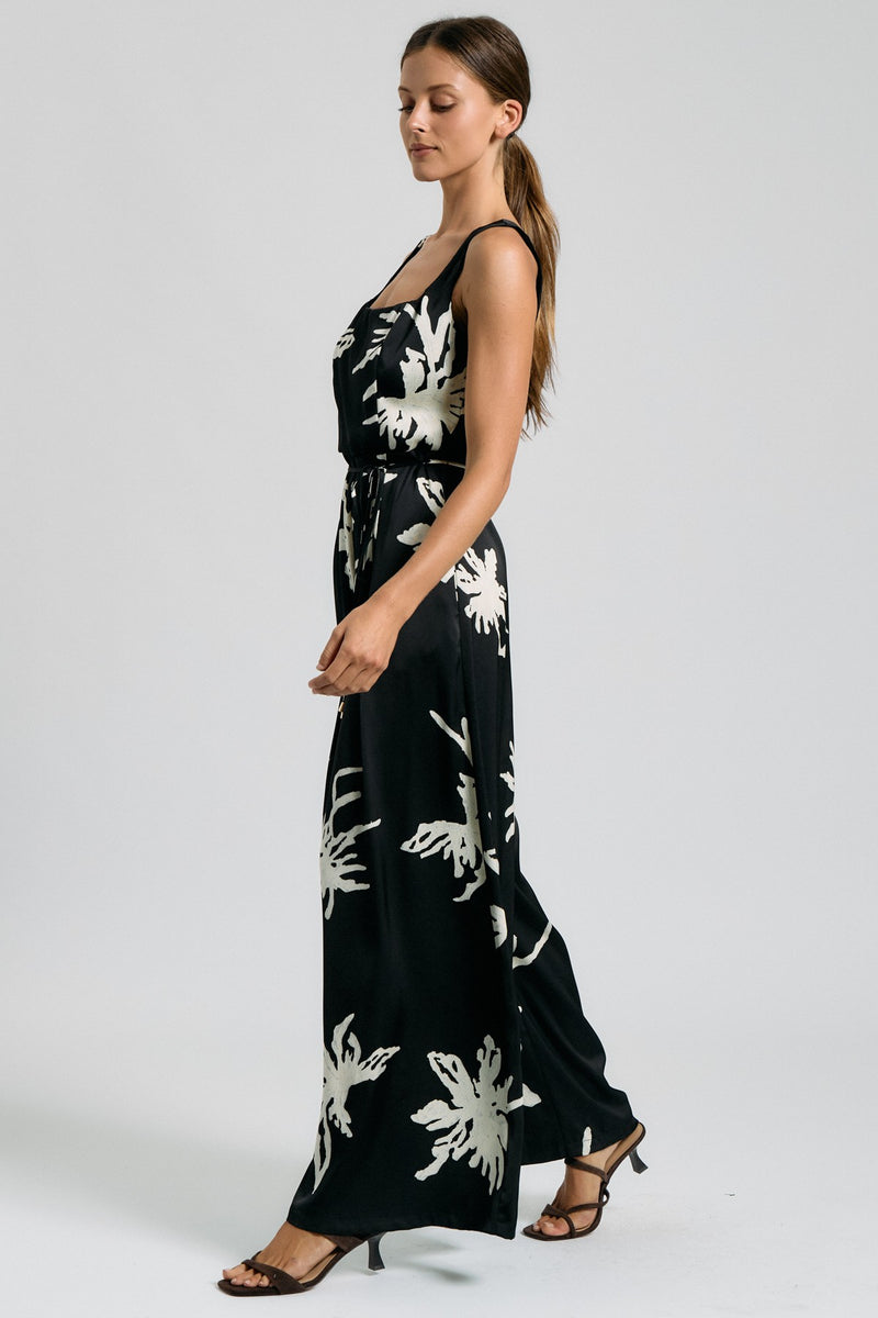 Floral Belted Wide Leg Jumpsuit